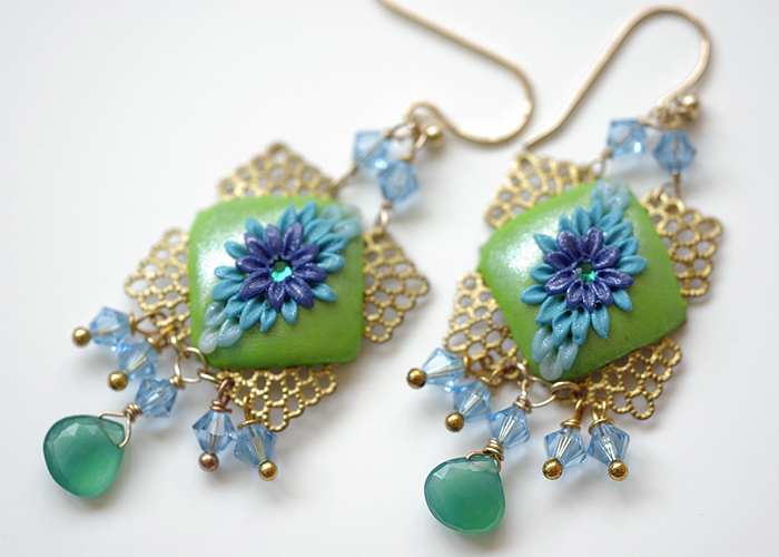 Green Chalcedony earrings