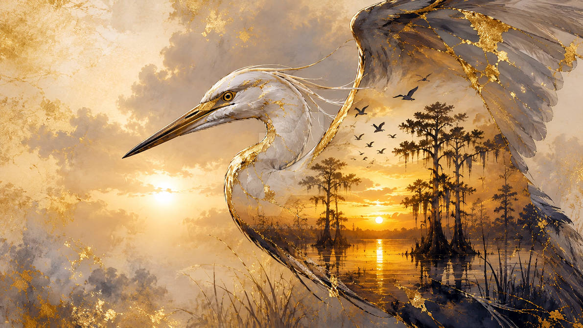 Heron's Sunset - by VasK