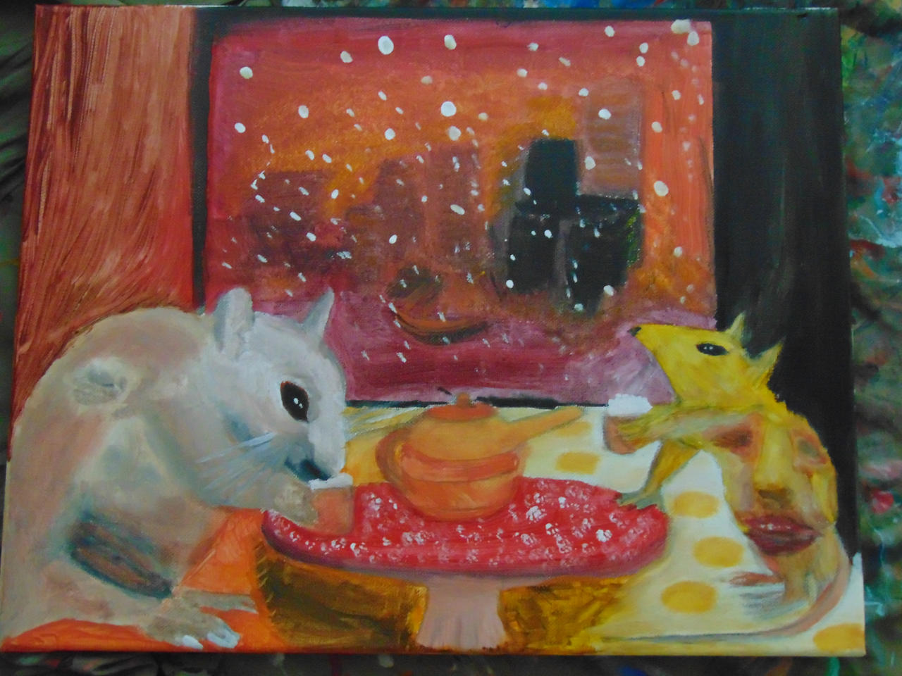 Two Rats Sip Frothy Drinks And Reminisce