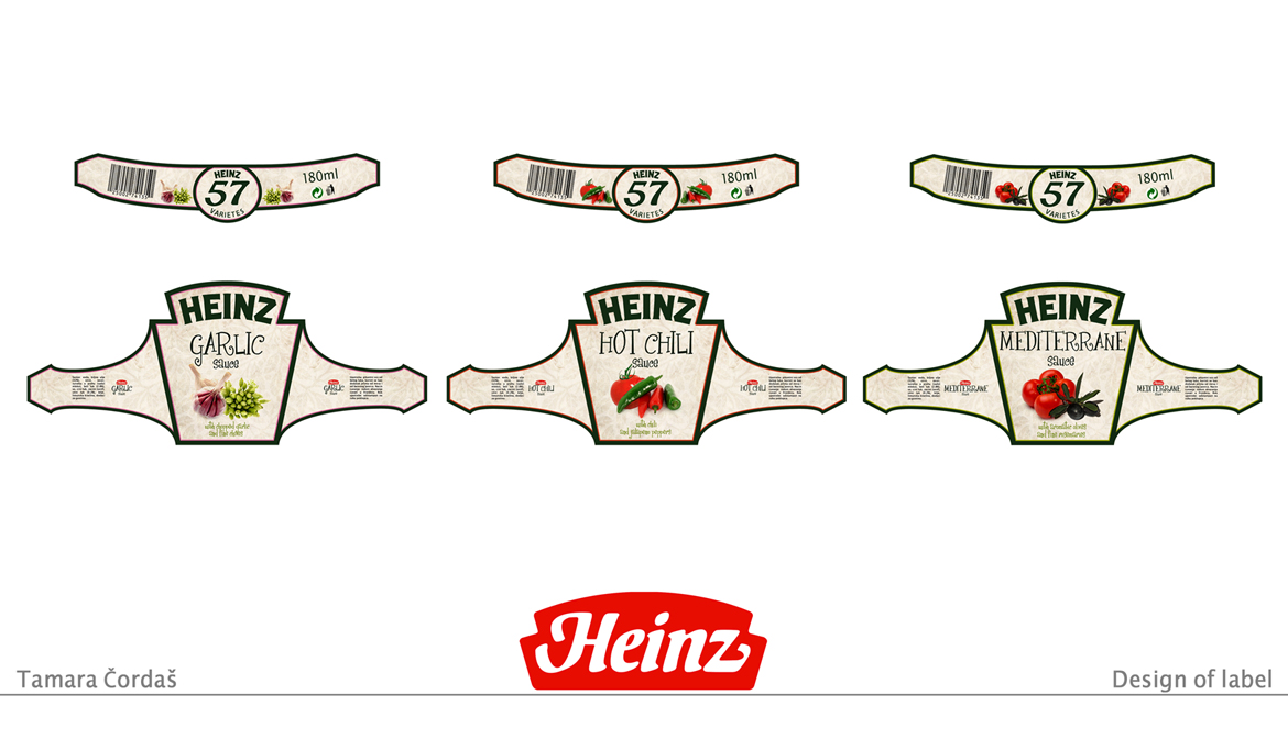 Heinz labels for sauce