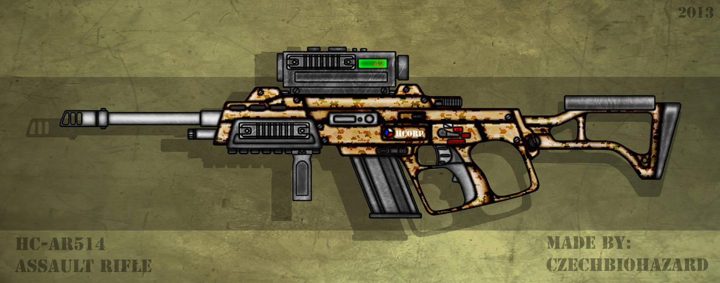 Fictional Firearm: HC-AR514 Assault Rifle by CzechBiohazard on DeviantArt
