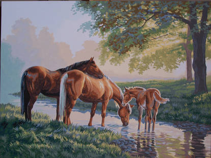 Horses by a Stream