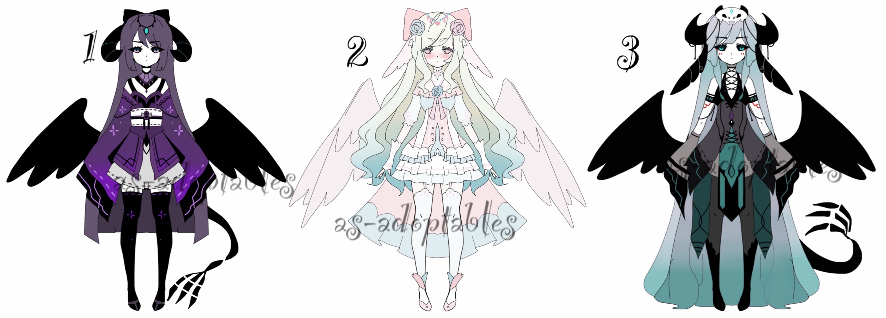 demon and angel adoptable batch CLOSED