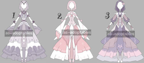 Princess outfit adoptable bacth CLOSED by AS-Adoptables