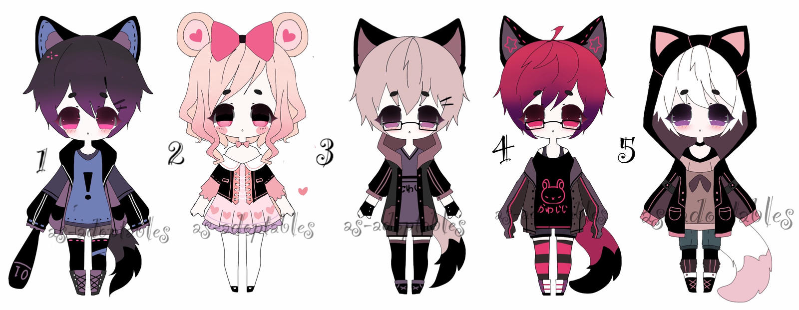 kemonomimi adoptable batch  CLOSED