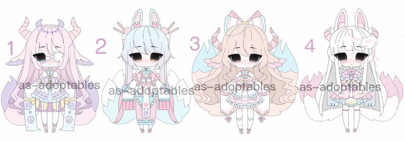 Pastel kitsune adoptables  CLOSED