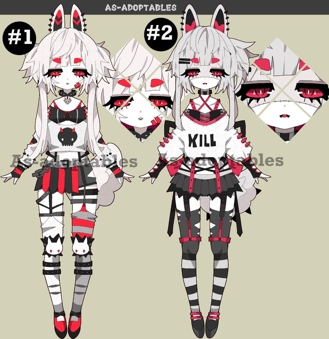 Punk Bunny adoptables closed by AS-Adoptables on DeviantArt
