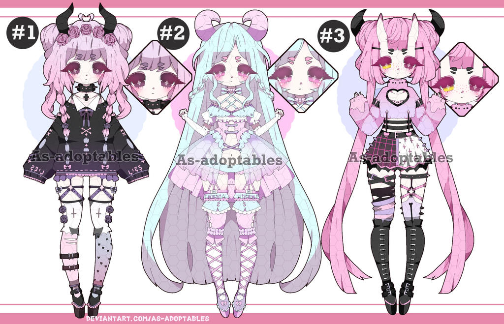 Pastel goth demon adoptables closed by AS-Adoptables on DeviantArt
