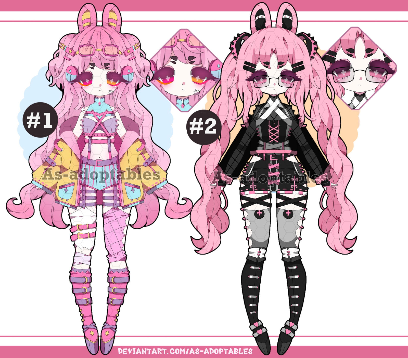 Pastel goth bunny adoptables closed by AS-Adoptables on DeviantArt