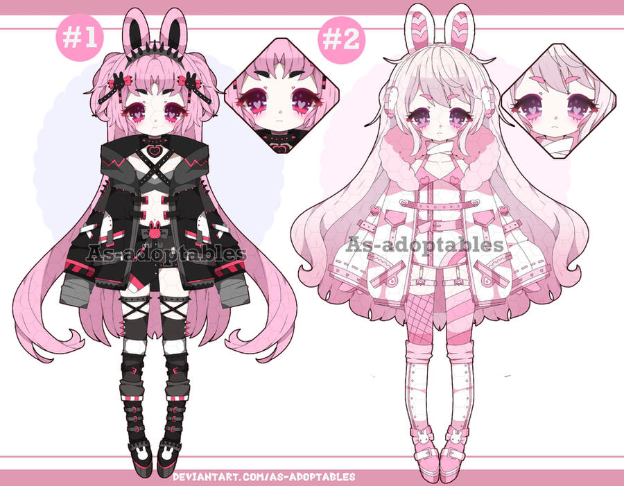Pastel goth Kemonomimi adoptables closed by AS-Adoptables on DeviantArt