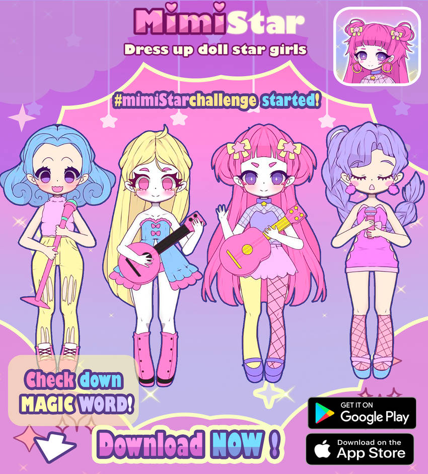 Mimistar dress up game IOS ANDROID download now! by AS-Adoptables on
