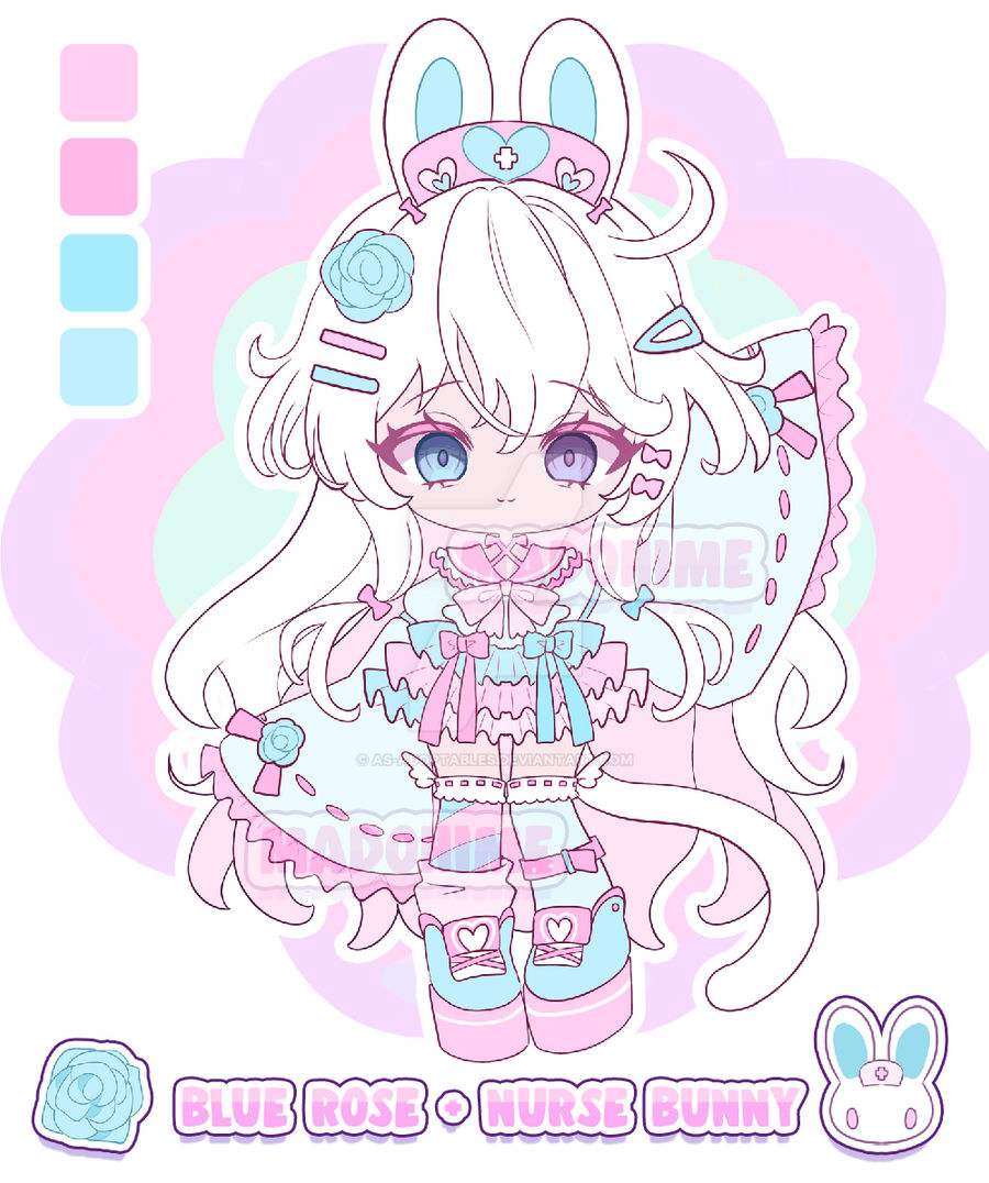 Bunnie Rosa Blue rosa + nurse bunny adoptable by AS-Adoptables on DeviantArt