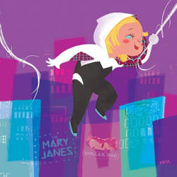 Mary Blair inspired Spider-Gwen (no mask)