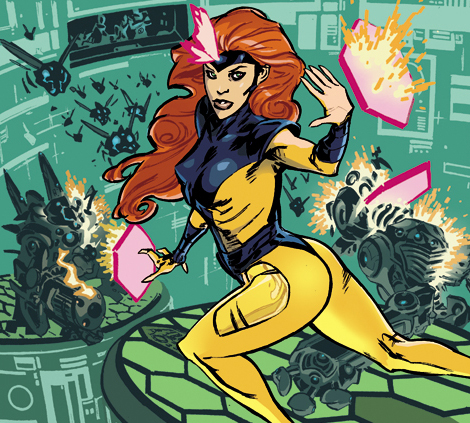 Jean Grey in the Danger Room