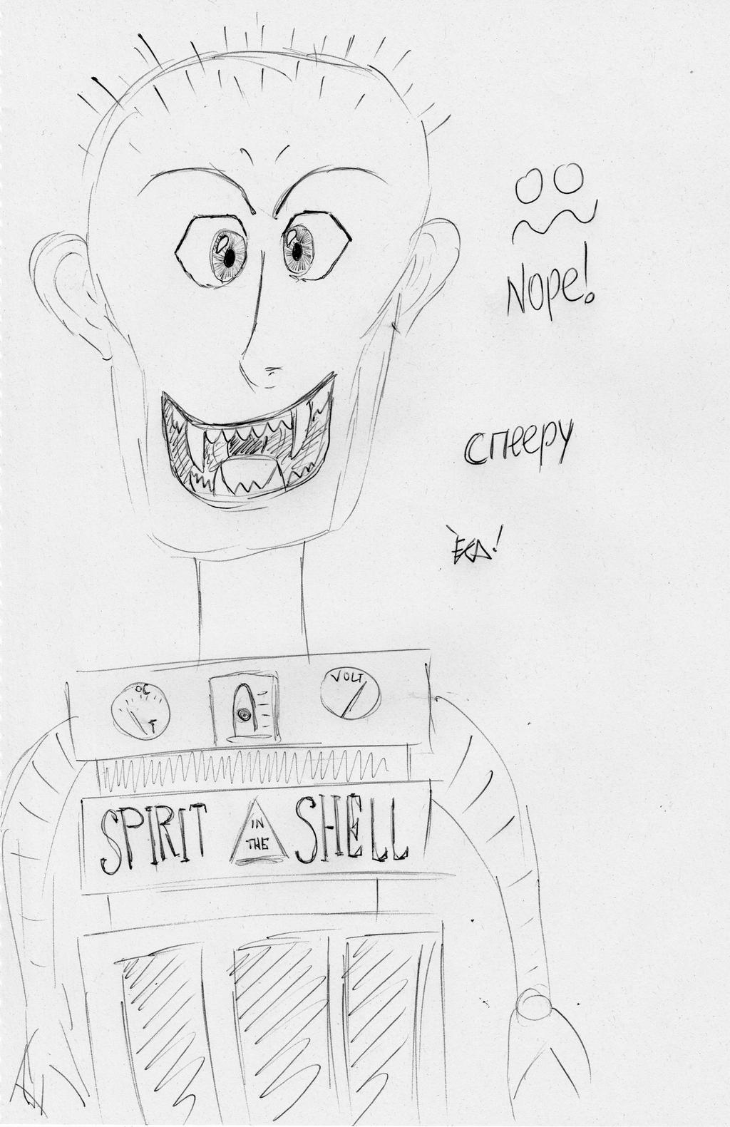 Creepy Spirit in the Shell drawing by ECAsCLOUD on DeviantArt