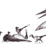 Dromaeosaurus and Quetzalcoatlus