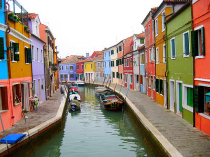 Colored Houses and White Sky