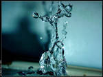 Water figure by firework