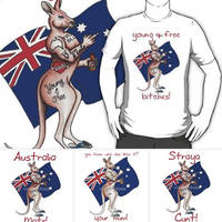 Australia Day Tattoo Kangaroo Shirt Design Straya