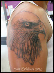 Black and Grey Eagle Head Tattoo