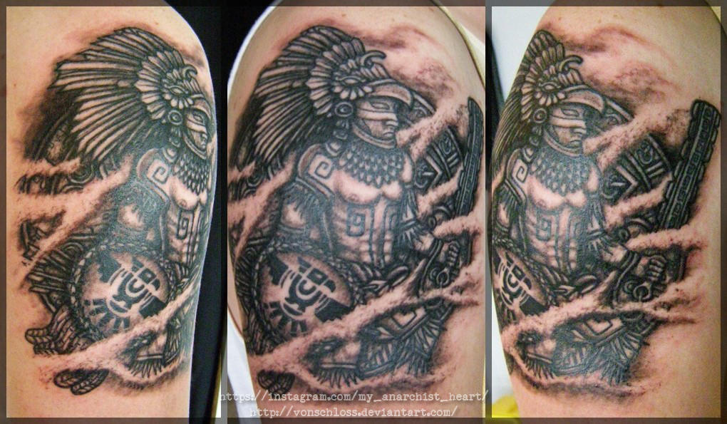 Aztec Eagle Warrior Tattoo, soldier of the Sun. by vonSchloss on DeviantArt