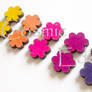 Rainbow daisy earrings