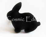 Black bunny silhouette ring by CosmicEden