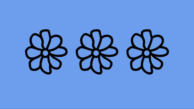 3 Blue Flowers Art