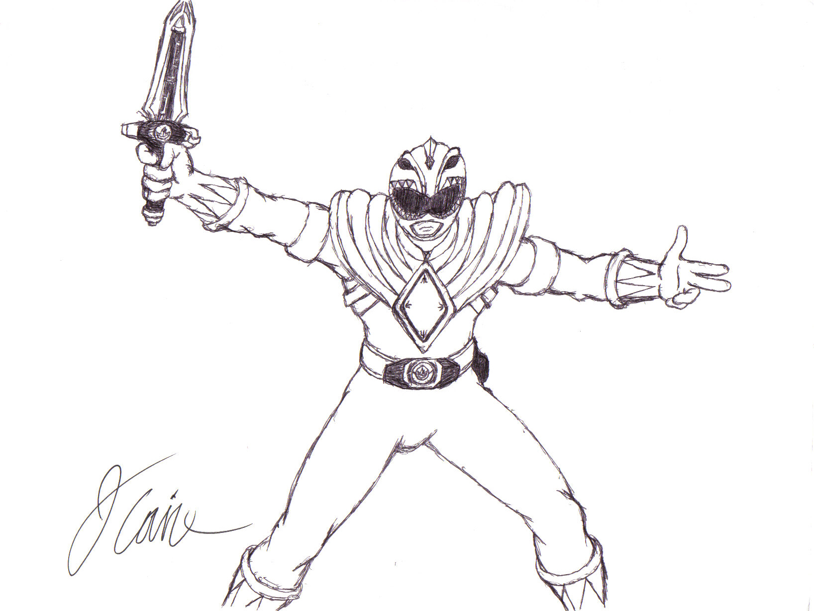 Green Power Rangers Coloring Pages