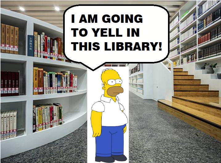 Simpsons Library Fun Homer Simpson Yells In Library by MollyHaleIsMyFriend on DeviantArt