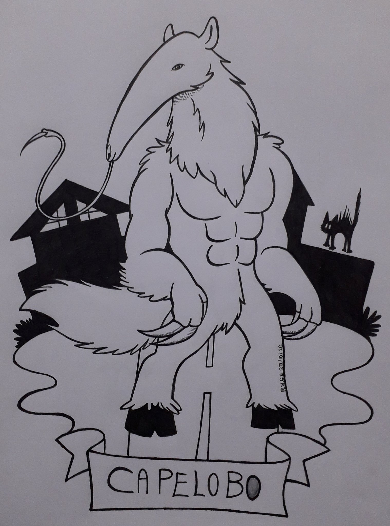 Inktober Brazilian Folklore (Day 25: Capelobo)