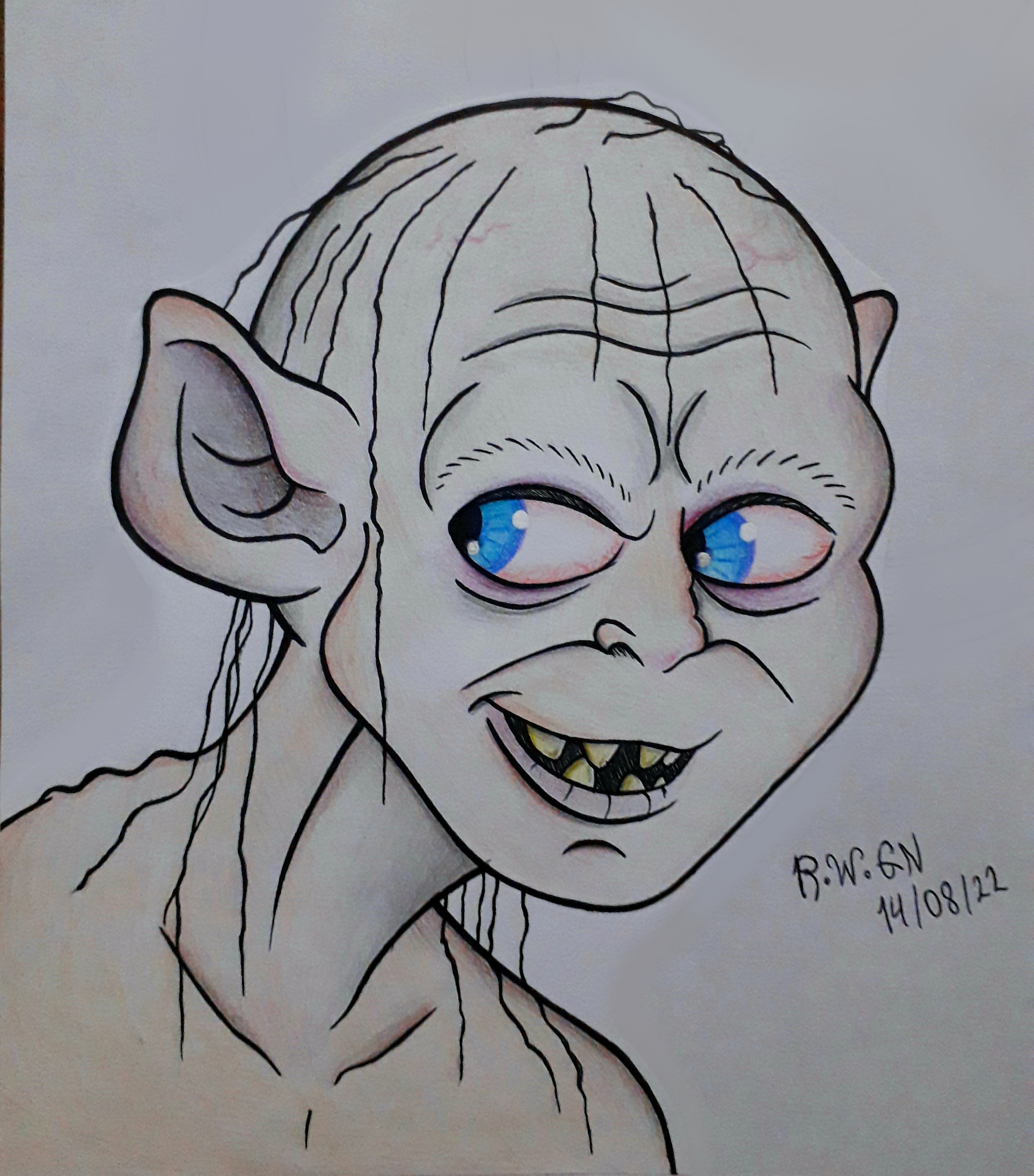 This drawing i made of gollum : r/lotr