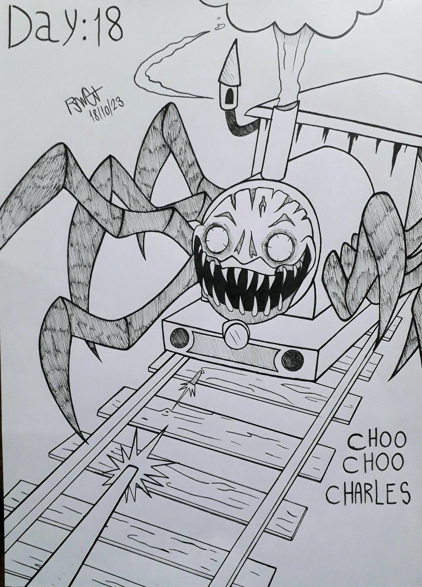 Choo-Choo Charles coloring pages