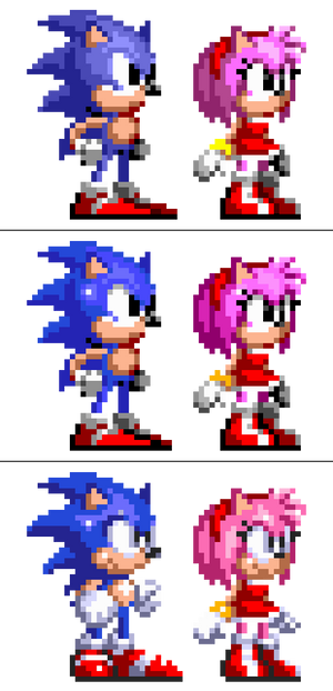 Modern Amy in Classic Sonic