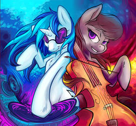 Vinyl Scratch and Octavia Melody (Hobbes-Maxwell)