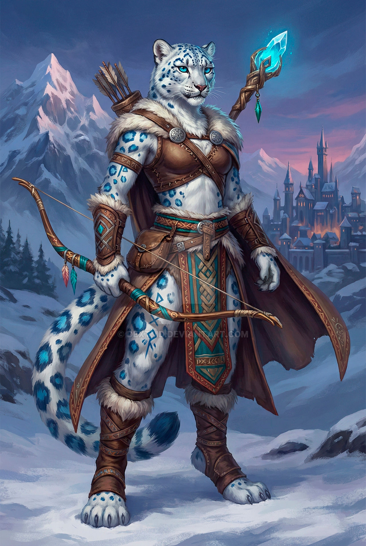 Snowflake Rander Frostbound Sentinel: Snow Leopard Ranger by DextMD on DeviantArt