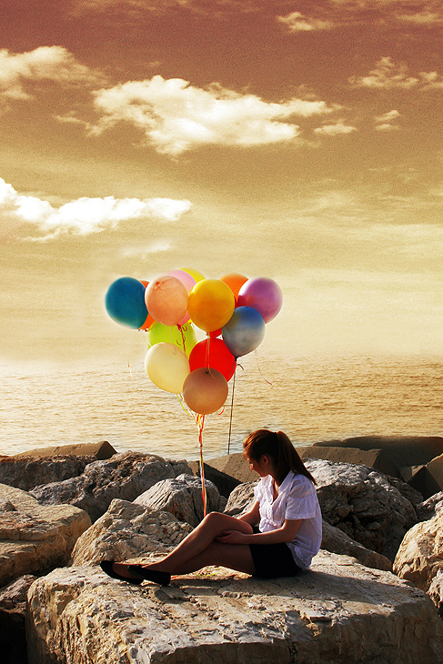 coucher du soleil aux ballons