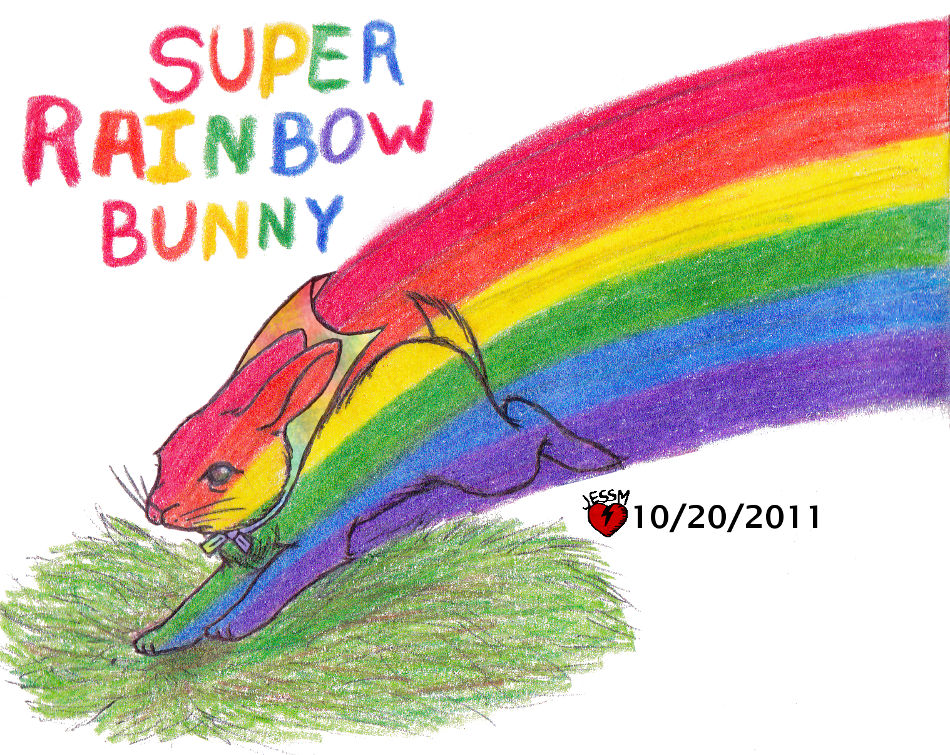 Rainbow Rabbit Deviantart Super Rainbow Bunny by devilstoy01 on DeviantArt