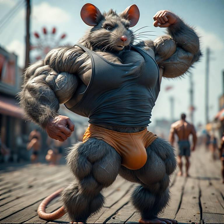 Bodybuilder Mouse Muscle Mouse on the Boardwalk by beeflover2001 on DeviantArt