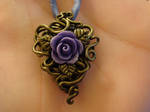 Purple Rose Pendant by CharpelDesign