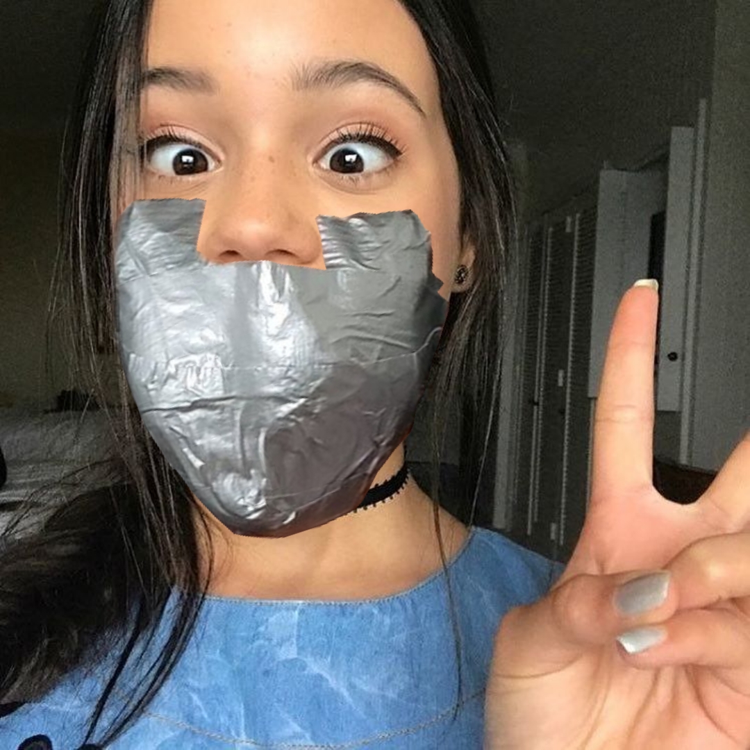 Jenna Ortega have fun with tape gag by MasterF00X on DeviantArt