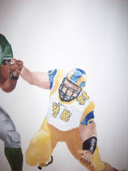 sports mural, Eagles vs Rams