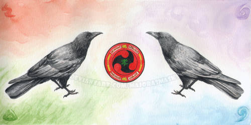 [original] Ravens with logo | COMMISSION