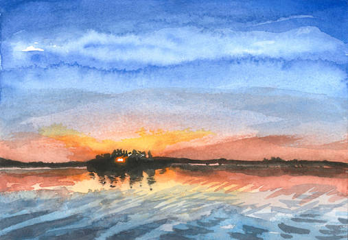 Watercolor test landscape