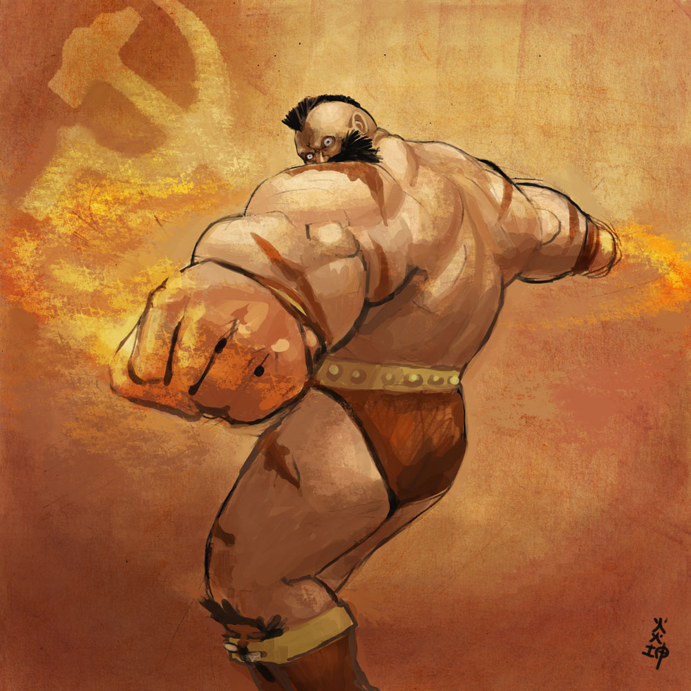 zangief (street fighter and 1 more) drawn by nesskain