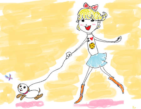 Girl and dog