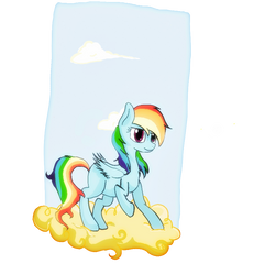 Rainbow Dash in the golden cloud