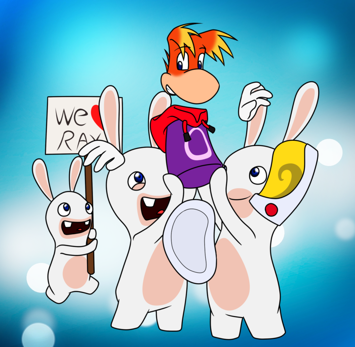 Nickelodeon Rabbids Deviantart Rabbids loves Rayman by gabrielcic on DeviantArt