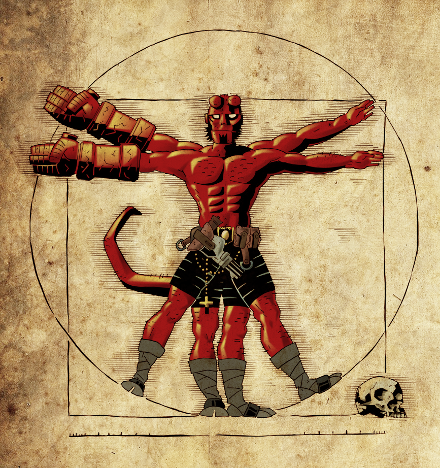 Coloring - Vitruvian Hellboy - Coloring V.1.2
