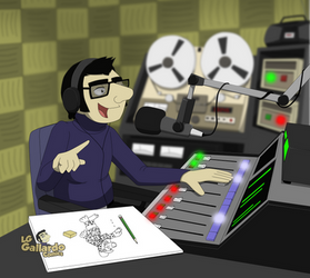 Self-portrait of LG Gallardo in his radio program